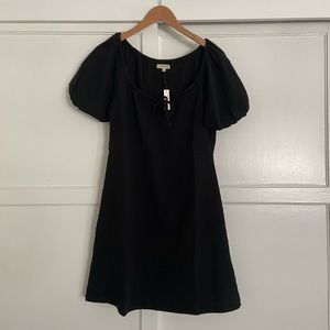 NWT Madewell Seersucker Knit Puff-Sleeve Mini Dress
